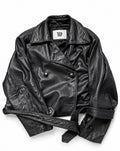 Nightcrawler -cropped leather trench coat