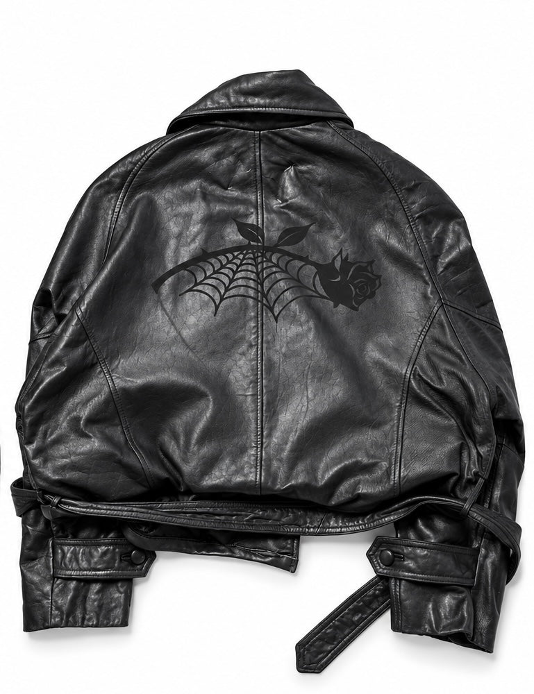 Nightcrawler -cropped leather trench coat